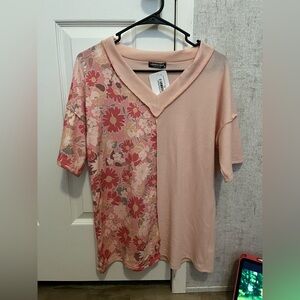 Floral V-neck shirt